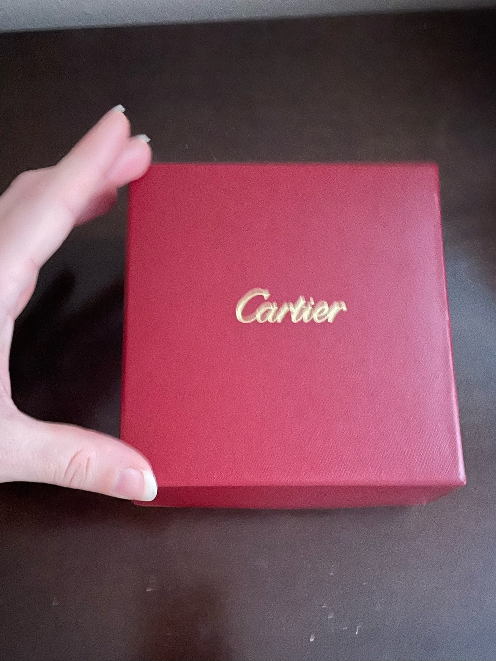 Cartier Burgundy Presentation Box with Gold Script